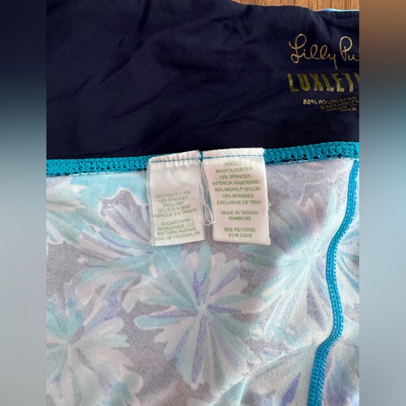 Lilly Pulitzer Luxletic Weekender Midi Leggings SZ S Bright Navy In Too Deep - Picture 15 of 15